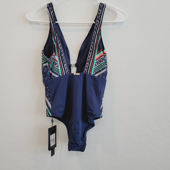 NWT Jets Riviera Plunge Swimsuit INK/WHITE Size 4 - Picture 14 of 16